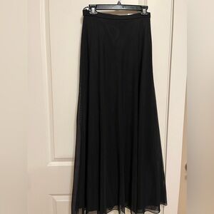 Tadashi Black Chiffon Layered Maxi Skirt Women's size 12